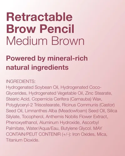 Miniatura 9 de Mineral Fusion Lápiz retráctil para cejas (marrón medio) - Ganador del premio TZR Beauty Heroes 2025 - Forma y define las cejas con cepillo