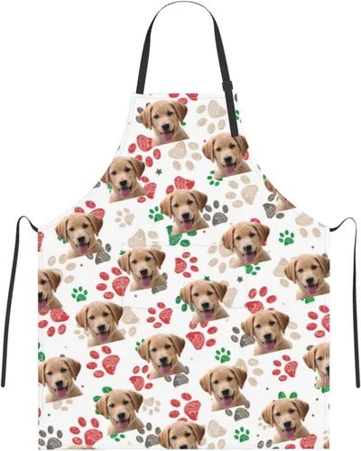 Miniatura 9 de Delantal personalizado para hombres y mujeres, delantal ajustable unisex con bolsillos, delantales personalizados para cocinero y chef