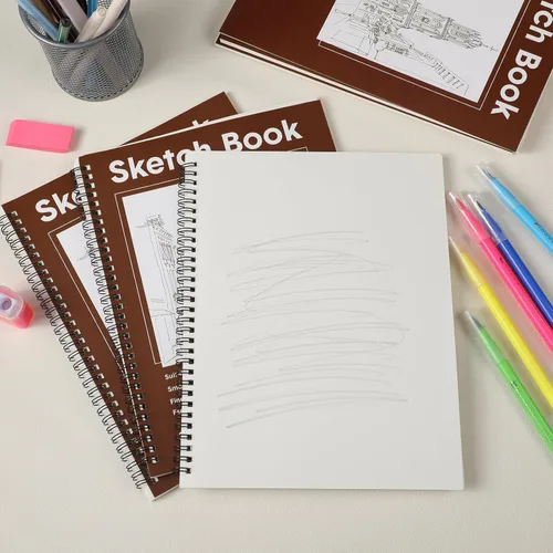 Miniatura 3 de Qilery 24 blocs de bocetos de 8.5 x 11 pulgadas, 30 hojas cada cuaderno de bocetos en espiral de 3.53 oz/m², papel de dibujo libre de ácidos