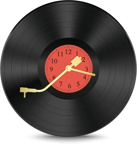 Miniatura 7 de Discos de vinilo de 12 pulgadas, decoración de pared, reloj de pared de disco de vinilo, relojes de pared únicos con pilas (batería no incluida)