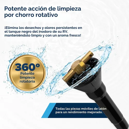 Miniatura 3 de Camco Enjuagadora Swivel Stik para Tanque de Retención de RV – Cuenta con Potente Acción de Limpieza Giratoria y 34 Pulgadas de Alcance Flexible