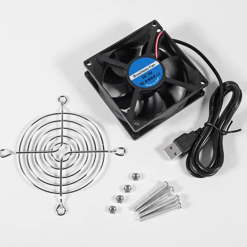 Miniatura 6 de 2 unids USB Fan DC 5V 8025 80MM Ventilador de enfriamiento 3.150x3.150x0.984 in USB Ventilador Comptuter Case CPU Ventilador de refrigeración
