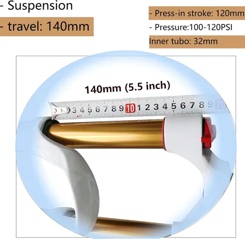 Miniatura 5 de 26/27.5/29 Inch MTB Air Suspension Forks Travel 140mm, Rebound Adjust 1-1/8" Straight/Tapered Tube QR 9mm Magnesium Alloy Manual/Remote Lockout