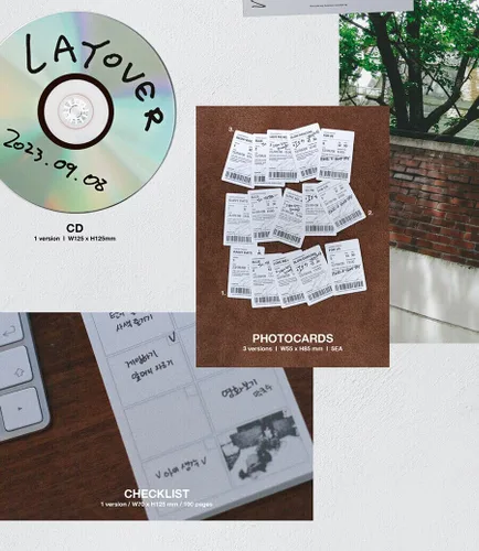Miniatura 5 de WEVERSE POB BTS V LAYOVER Álbum VER.1: VERDE + VER.2: AZUL + VER.3: PURPLE - 3 Ver Set + Tarjeta de regalo de tienda K-POP sellada