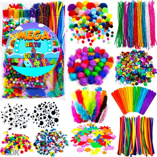 GoodyKing - Suministros de arte y manualidades para niños – 1170 piezas + kit de suministros de arte para niños pequeños suministros de manualidades