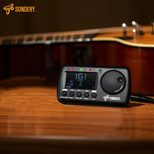 Miniatura 6 de Sondery Sintonizador de metrónomo digital 3 en 1 para todos los instrumentos, metrónomo recargable con Tap Tempo, afinador cromático generador
