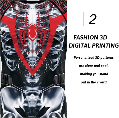 Miniatura 5 de Rcimuue Camisa de compresión para hombre camiseta de compresión con impresión 3D camiseta de manga larga para correr fitness secado rápido
