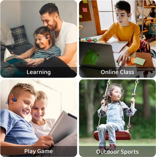 Miniatura 8 de BANIGIPA Auriculares para niños, audífonos de oreja abierta, cómodos para adolescentes, niños y niñas, auriculares inalámbricos Bluetooth 5.4