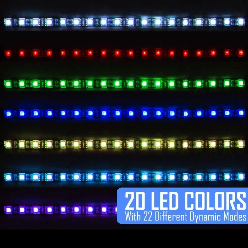 Miniatura 6 de Kingwin KRGB-LED-12 Tira de luces LED RGB, tira de luz LED para carcasa de computadora, PC, laptop, hogar, oficina e iluminación de fondo. Tira