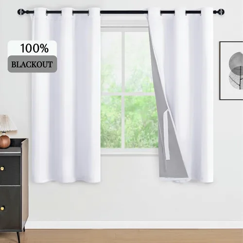 Miniatura 130 de DWCN Cortinas 100% opacas de 84 pulgadas de largo para dormitorio con forro negro, paneles de cortina de ventana de doble capa con aislamiento Azul
