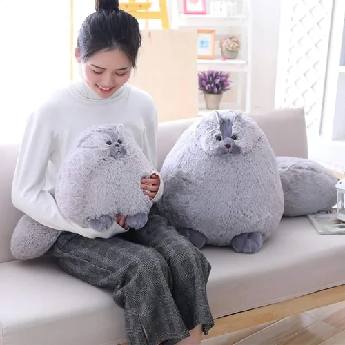 Miniatura 5 de Winsterch - Juguete de peluche grande para niños de gato, regalo, animal de peluche grande, gato de peluche gris para niños (gris, 20 pulgadas)