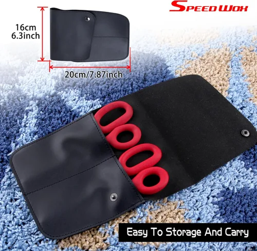 Miniatura 7 de SPEEDWOX Juego de 2 tijeras de 7 pulgadas – Apliques de pico de pato de acero inoxidable y bordado a máquina de doble curva para alfombra con mango