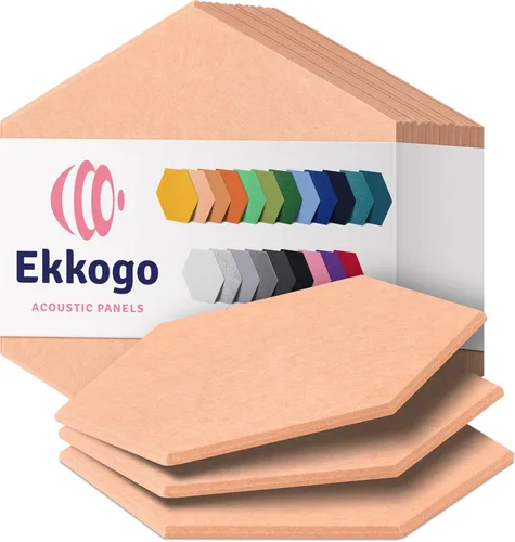 Miniatura 87 de Paneles insonorizantes de alta densidad para pared, forma hexagonal, paquete de 12 unidades de 14" x 12.1" x 0.4", color azul mezclilla Azul denim