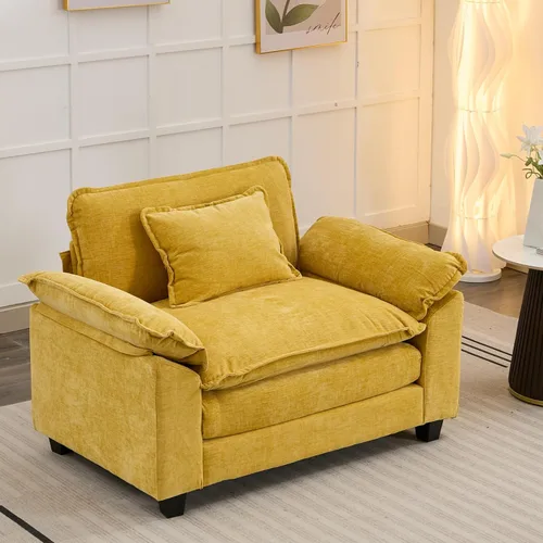 Miniatura 33 de Sofá modular seccional, sofá de nube con otomana, asiento profundo de felpilla en forma de L para sala de estar y apartamento