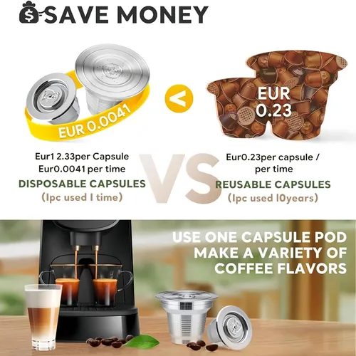 Miniatura 2 de 2 Piezas Cápsulas de Café Reutilizables de Acero Inoxidable Compatibles con L'OR Barista LM8012 / 60, Cápsulas de Café Recargables de Metal L'or 1