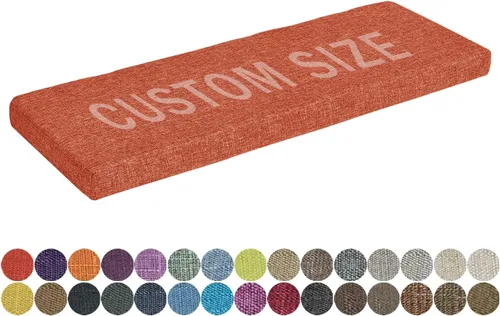 Miniatura 27 de Cojín de banco de tamaño personalizado, 30 colores, cojín de asiento de ventana panorámica, espuma gruesa de tapicería de 1.18 pulgadas, 1.97