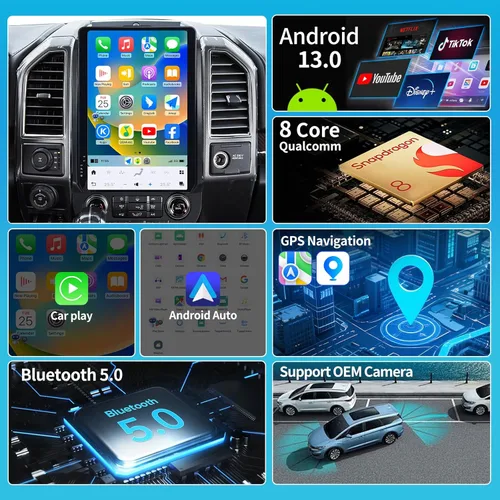 Miniatura 3 de Radio de coche con pantalla táctil de 14.4 pulgadas para Ford Raptor F150 2015-2020 Android Auto Reproductor multimedia estéreo de navegación