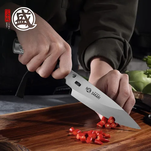 Miniatura 4 de MITSUMOTO SAKARI Tijeras de cocina japonesas de 10 pulgadas, tijeras de cocina chapadas de titanio plateado, resistentes, tijeras multiusos de acero