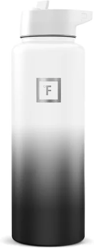 Miniatura 18 de IRON °FLASK Frasco de hidratación para acampar y senderismo con pajilla, botella de agua deportiva de acero inoxidable con aislamiento de boca Dark