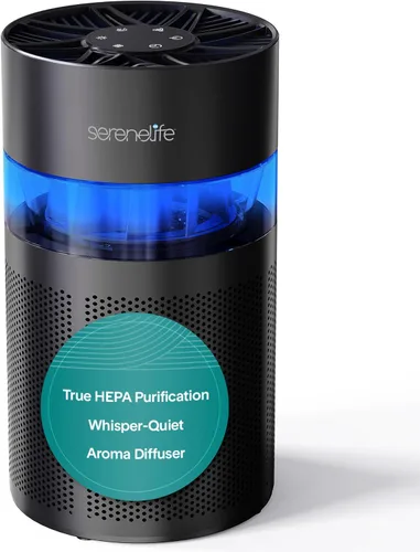 Miniatura 8 de SereneLife Purificador de aire HEPA para el hogar, WiFi inteligente y control de aplicaciones, purificador de aire ultra silencioso para dormitorios