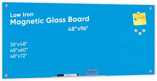 Miniatura 22 de Fab Glass and Mirror - Pizarrón magnético de vidrio con borrador, Negro