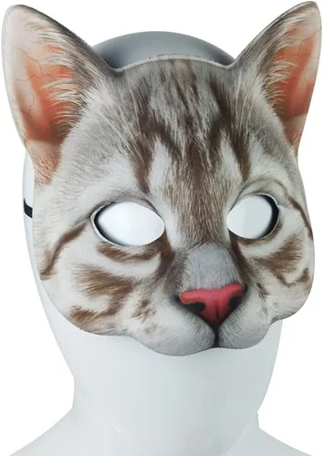 Miniatura 3 de 1 máscara de gato realista de Halloween, máscara de gato para Halloween, Navidad, Pascua, accesorio de fiesta de disfraces Máscara de gato estilo I
