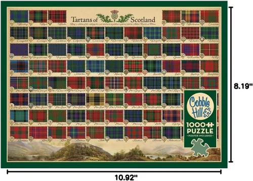 Miniatura 2 de Cobble Hill - Rompecabezas de 1000 piezas, tartanes de Escocia, póster de muestra incluido