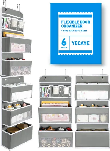 Miniatura 10 de Yecaye Organizador colgante sobre la puerta, 1 paquete, 35.2 libras de carga de juguetes de peluche, organizadores de baño a prueba de columpios