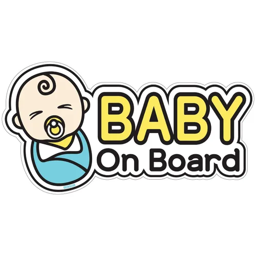 Miniatura 7 de GEEKBEAR Etiqueta engomada del coche del bebé a bordo, diseño del personaje, reflectante, resistente a la intemperie (01. Niño básico)