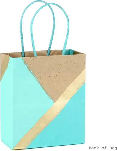 Miniatura 6 de Hallmark Bolsas de regalo pequeñas de papel de 6 pulgadas (paquete de 8 unidades, papel kraft, turquesa y menta) para Navidad, cumpleaños, bodas