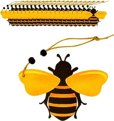 Miniatura 12 de 10 adornos de colmena de madera para bandeja de árbol, corona, festival de Navidad, letrero de abeja, manualidades, decoración colgante para el 5