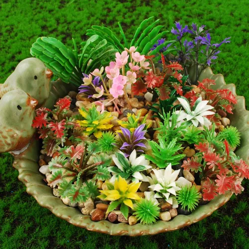 Miniatura 3 de 100pcs 1.57inch Color Mixto Mini Árboles Modelo Tren Paisaje Arquitectura Flor Modelo Paisaje Sin Soportes