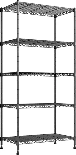 REIBII Estantes de almacenamiento de 5 niveles, estantes de alambre ajustables, estantes de cocina de 13.4 pulgadas de profundidad x 23.2 pulgadas