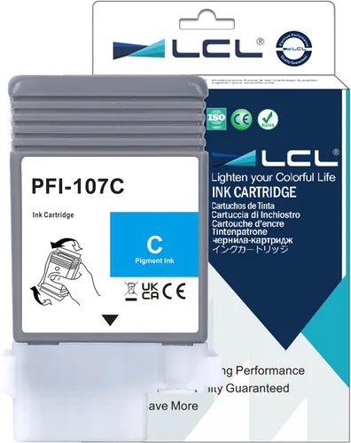 Miniatura 8 de LCL PFI-107 Cartucho de tinta negro de 4.4 fl oz de repuesto para Canon PFI-107 PFI-107BK PFI107BK para impresoras Canon ImagePROGRAF iPF670 iPF680