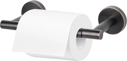 Newfun Soporte de papel higiénico de bronce aceitado, SUS 304 de acero inoxidable ajustable de doble poste giratorio soporte de rollo de papel