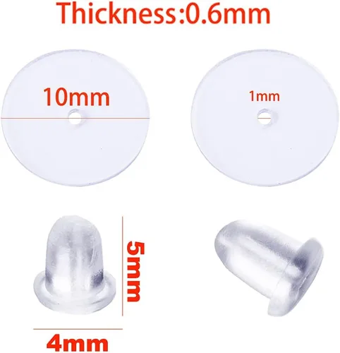 Miniatura 5 de Parches de soporte para lóbulo de oreja, 200 unidades/100 pares hipoalergénicos que evitan desgarros y reducen la tensión de los aretes, parche