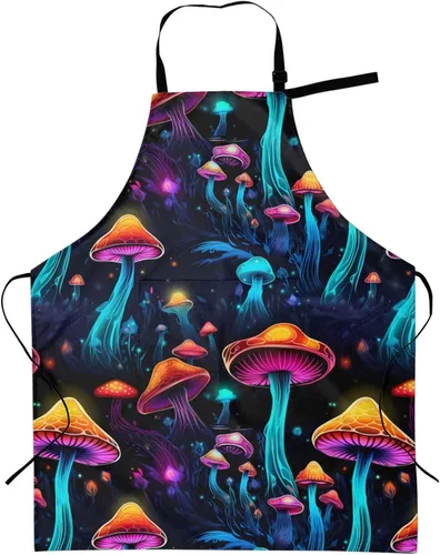 Miniatura 12 de Shark Jumping Home Delantales con 2 bolsillos de 33 x 28 pulgadas para hombres y mujeres, babero de cocina impermeable de mar oceánico