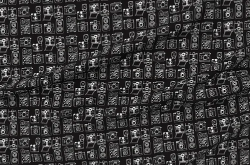 Miniatura 4 de Spoonflower Tela - Vintage Negro Blanco Dibujado Cámara Ilustración Retro Fotografía Impreso en Petal Signature Tela de Algodón Fat Quarter