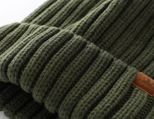 Miniatura 6 de Home Prefer Gorro de invierno para hombre, con forro polar de lana, gorro de punto cálido