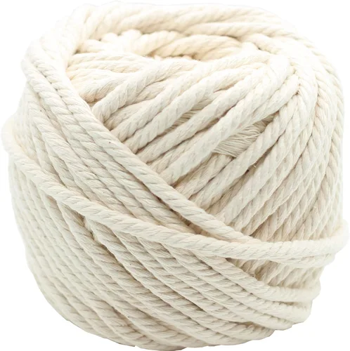 Miniatura 10 de Cuerda de macramé de algodón de 0.394 in, cuerda trenzada de 3/8 pulgadas de grosor para manualidades, decoración de nudos, juguetes para mascotas