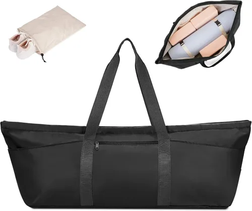 Bolsa grande para esterilla de yoga con compartimento para zapatos y bolsillo impermeable, bolsa de gimnasio para pilates con soporte para esterilla