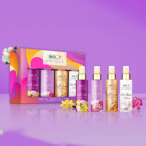Miniatura 8 de So? Unique Body Mist Set – Perfumes para mujer – Spray corporal para mujer – Vegano, libre de crueldad – Juego de regalo de tamaño de viaje – 650 a