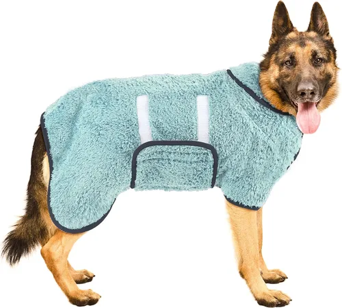 Miniatura 44 de Bienbee Bata de baño para perro, de secado rápido, súper absorbentes, para perros pequeños, medianos y grandes, abrigo de secado para después