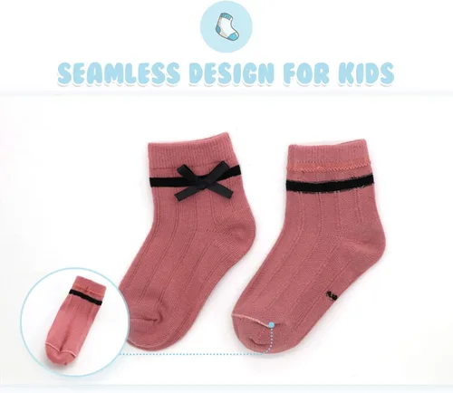 Miniatura 3 de Gwenvenni Calcetines de algodón para niñas y niños pequeños, calcetines de tobillo de corte bajo