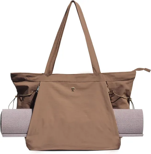 Miniatura 24 de ESVAN Bolsa de yoga para mujer, bolsas de hombro con cordón para oficina, entrenamiento, viajes, transporte, pilates, gimnasio y playa Púrpura