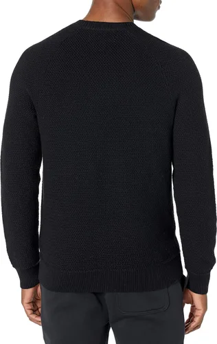 Miniatura 2 de Tienda Essentials Suéter de cuello redondo de gran tamaño para hombre, texturizado, algodón