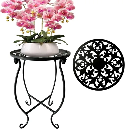 Soporte para plantas de interior y exterior, soporte de metal para plantas de interior, soporte de hierro para macetas de flores, soporte de