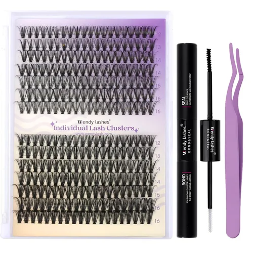 Kit de racimos de pestañas para pestañas de bricolaje: 280 unidades, Wendy, para usar en casa, ultraligeras, naturales, esponjosas, delgadas,