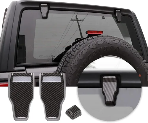 Miniatura 10 de Voodonala para Jeep JL Ventana trasera derecha e izquierda Bisagra Tapas Trim para 2018-2025+ Jeep Wrangler JL JLU Accesorios Exteriores, Negro 2