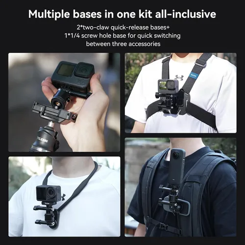 Miniatura 4 de TELESIN Base de adaptador de montaje para accesorios GoPro, montaje magnético de trípode de cámara de liberación rápida para DJI Action Osmo 3/4/5